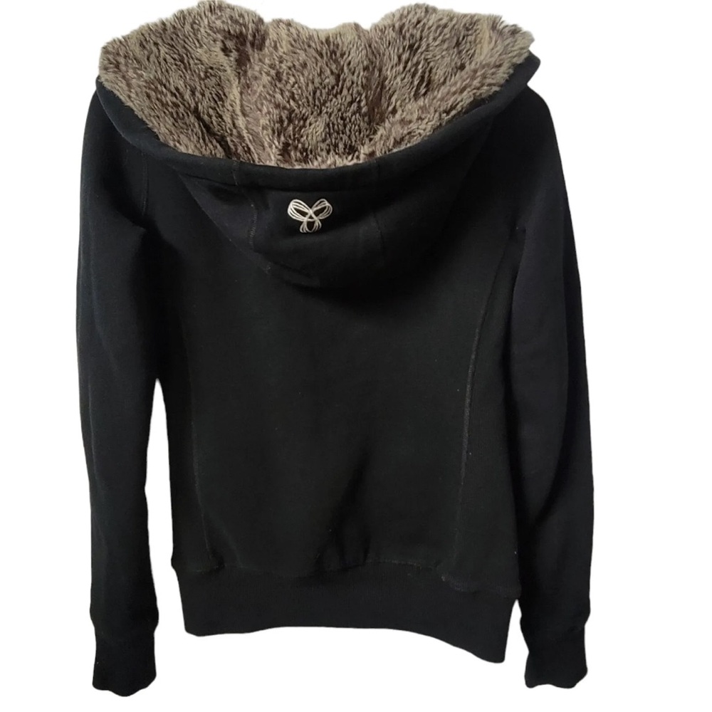 Womens ARITZIA TNA Hoodie with Faux Fur SZ L Black Full Zipper & Pockets. - Picture 3 of 13
